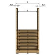 VINUOVO - MILANO - Escalier en bois 7 marches H122 cm - avec contre-marches - Palier L120 x P189 cm - Rambardes escalier et palier des 2 côtés - vignette
