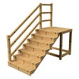 VINUOVO - MILANO - Escalier en bois 7 marches H122 cm - avec contre-marches - Palier L120 x P116 cm - Rambarde escalier et palier à gauche - vignette