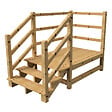 VINUOVO - MILANO - Escalier en bois 3 marches H54 cm - sans contre-marche - Palier L120 x P189 cm - Rambarde escalier 2 côtés, palier gauche et en face - vignette