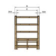 VINUOVO - MILANO - Escalier en bois 3 marches H54 cm - sans contre-marche - Palier L120 x P189 cm - Rambarde escalier 2 côtés, palier gauche et en face - vignette