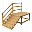 VINUOVO - MILANO - Escalier en bois 5 marches H88 cm - avec contre-marches - Palier L120 x P189 cm - Rambarde escalier et palier à gauche - vignette