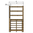 VINUOVO - MILANO - Escalier en bois 6 marches H105 cm - sans contre-marche - Palier L120 x P116 cm - Rambarde escalier gauche, palier gauche et en face - vignette