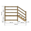VINUOVO - MILANO - Escalier en bois 4 marches H71 cm - sans contre-marche - Palier L120 x P189 cm - Escalier rambarde droite, palier droite et face - vignette