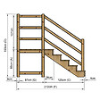 VINUOVO - MILANO - Escalier en bois 5 marches H88 cm - avec contre-marches - Palier L120 x P116 cm - Escalier rambarde droite, palier droite et face - vignette