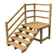 VINUOVO - MILANO - Escalier en bois 5 marches H88 cm - sans contre-marche - Palier L120 x P116 cm - Rambarde escalier gauche, palier gauche et en face - vignette