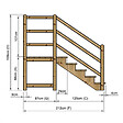 VINUOVO - MILANO - Escalier en bois 5 marches H88 cm - sans contre-marche - Palier L120 x P116 cm - Rambarde escalier gauche, palier gauche et en face - vignette