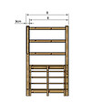 VINUOVO - MILANO - Escalier en bois 5 marches H88 cm - sans contre-marche - Palier L120 x P116 cm - Rambarde escalier gauche, palier gauche et en face - vignette