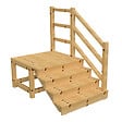 VINUOVO - MILANO - Escalier en bois 4 marches H71 cm - avec contre-marches - Palier L120 x P116 cm - Rambardes escalier et palier à droite - vignette