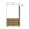 VINUOVO - MILANO - Escalier en bois 4 marches H71 cm - avec contre-marches - Palier L120 x P116 cm - Rambardes escalier et palier à droite - vignette