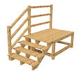 VINUOVO - MILANO - Escalier en bois 4 marches H71 cm - sans contre-marche - Palier L120 x P189 cm - Rambarde escalier et palier à gauche - vignette