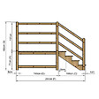 VINUOVO - MILANO - Escalier en bois 4 marches H71 cm - sans contre-marche - Palier L120 x P189 cm - Rambarde escalier et palier à gauche - vignette