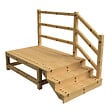 VINUOVO - MILANO - Escalier en bois 3 marches H54 cm - avec contre-marches - Palier L120 x P189 cm - Rambardes escalier et palier à droite - vignette