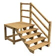 VINUOVO - MILANO - Escalier en bois 5 marches H88 cm - sans contre-marche - Palier L120 x P116 cm - Rambardes escalier et palier à droite - vignette