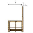 VINUOVO - MILANO - Escalier en bois 5 marches H88 cm - sans contre-marche - Palier L120 x P116 cm - Rambardes escalier et palier à droite - vignette