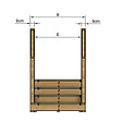 VINUOVO - MILANO - Escalier en bois 4 marches H71 cm - avec contre-marches - Palier L120 x P116 cm - Rambardes escalier et palier des 2 côtés - vignette