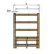 VINUOVO - MILANO - Escalier en bois 3 marches H54 cm - sans contre-marche - Palier L120 x P116 cm - Rambarde escalier gauche, palier gauche et en face - vignette