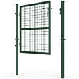 ID MARKET - Portillon de jardin 105 x 100 cm en acier avec serrure et poignée vert - vignette