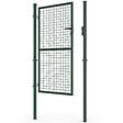 ID MARKET - Portillon de jardin 105 x 175 cm en acier avec serrure et poignée vert - vignette