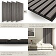 TECTAKE - Panneaux acoustiques muraux décoratifs en bois MDF placage véritable chêne gris clair 110x50cm lot 4 pièces absorption phonique - vignette