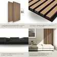 TECTAKE - Panneaux acoustiques muraux chêne en MDF placage bois véritable 120x60x2.1cm absorption sonore isolation phonique design scandinave - vignette