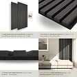 TECTAKE - Panneaux acoustiques SONIC WALL aspect bois chêne noir - vignette