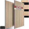 TECTAKE - Panneaux acoustiques décoratifs en MDF placage bois chêne clair 110x50cm absorption phonique feutre lamelles isolation sonore mural - vignette