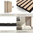 TECTAKE - Panneaux acoustiques décoratifs en MDF placage bois chêne clair 110x50cm absorption phonique feutre lamelles isolation sonore mural - vignette