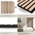 TECTAKE - Panneaux acoustiques décoratifs en MDF placage bois chêne clair 110x50x1.8cm lot 4 pièces absorption phonique isolation sonore mural - vignette