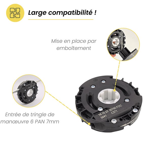 AVOSDIM - Kit axe treuil-manivelle pour volet roulant – Manœuvre manuelle – Largeur 1,50 m - large