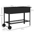 OUTSUNNY - Jardinière sur pieds potager dim. 104L x 39l x 80H cm étagère 2 roues + insert d'irrigation métal noir - vignette