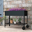 OUTSUNNY - Jardinière sur pieds potager dim. 104L x 39l x 80H cm étagère 2 roues + insert d'irrigation métal noir - vignette