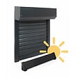 AVOSDIM - Volet roulant electrique solaire Alu Gris Anthracite - L150 x H155 cm - Autonome batterie et panneau solaire inclus - Recoupable - vignette
