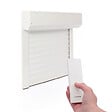 AVOSDIM - Volet roulant electrique radio Alu Blanc - L120 x H140 cm - Motorise avec telecommande incluse - Recoupable - vignette