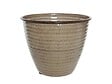 JARDIDECO - Cache-pot rond en acier émaillé taupe Amy - Ø 37 x 30 cm - Jardideco - vignette