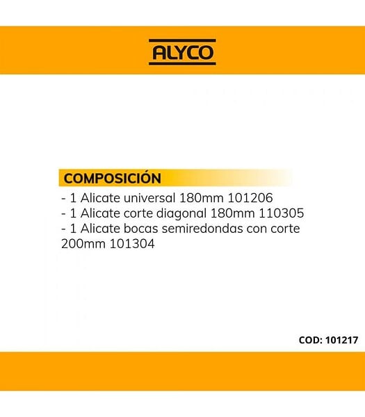 ALYCO - Set 3 Pinces Haute Puissance Alyco 101217 - large