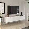 CONCEPT USINE - Meuble TV suspendu avec placards 150cm blanc HAL - vignette