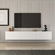 CONCEPT USINE - Meuble TV suspendu avec placards 150cm blanc HAL - vignette