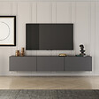 CONCEPT USINE - Meuble TV suspendu avec placards 150cm gris anthracite HAL - vignette