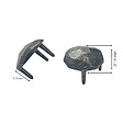 SECURY-T - Cache-vis martelé 3 griffes - En zamac gris / vieil argent - vignette