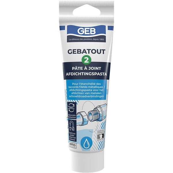 GEB - Pâte à joint non durcissante GEB Gebatout 2 pour raccords filetés métalliques 125ml - GEB - 103981 - large