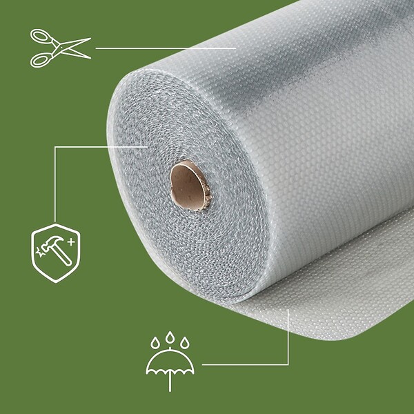 PACK AND MOVE - Pack And Move - Film À Bulle Recyclé - 1 X 100 M - Déménagement, Expédition Et Protection - Papier Bulle De Qualité - 70% recyclé - large