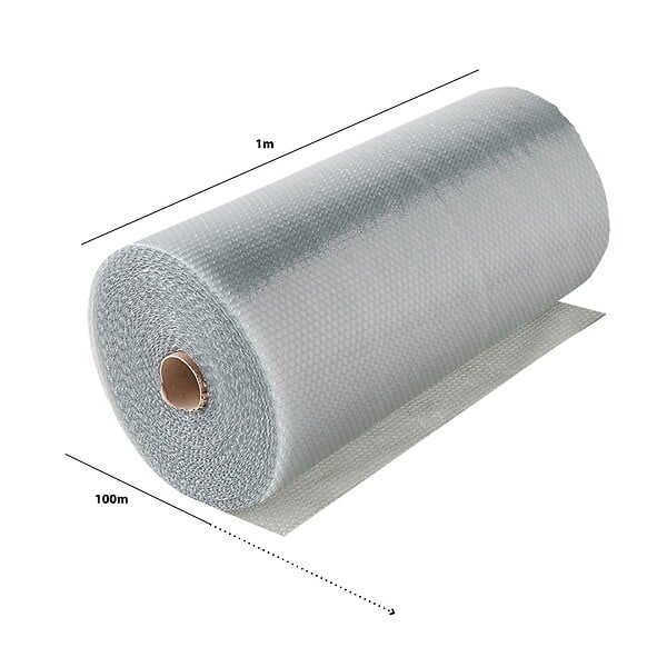 PACK AND MOVE - Pack And Move - Film À Bulle Recyclé - 1 X 100 M - Déménagement, Expédition Et Protection - Papier Bulle De Qualité - 70% recyclé - large