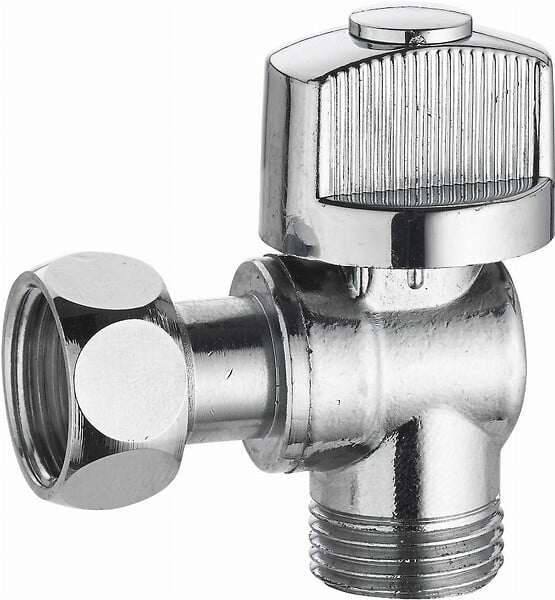 NOYON & THIEBAULT - Robinet WC Quart de Tour Equerre Laiton Nickelé Mâle Femelle Ecrou Tournant 12x17 (3/8) NOYON & THIEBAULT - large