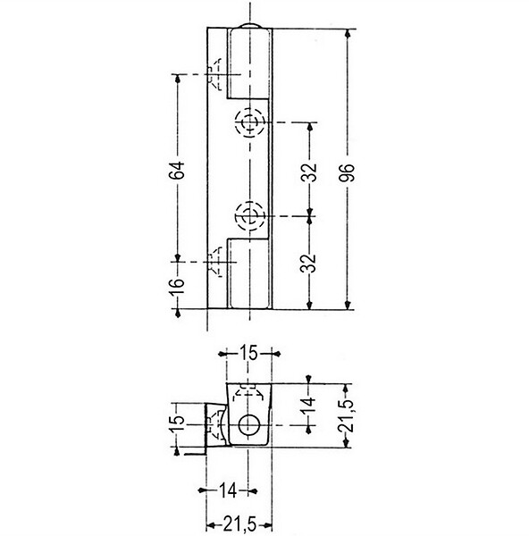 FERMOD - Charnière Fermod chromée mat  401021ex - large