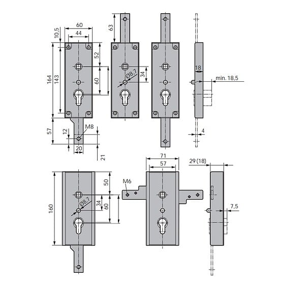 WSS - Serrure de garage verouillage bas sans ressort épaisseur 18mm - WSS - 16510000010 - large