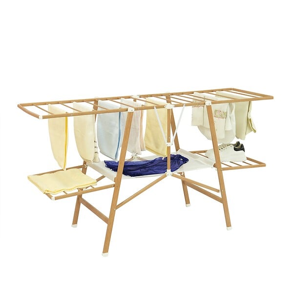 KITCHEN MOVE - Séchoir à linge pliable NAIROBI bois 20M - large