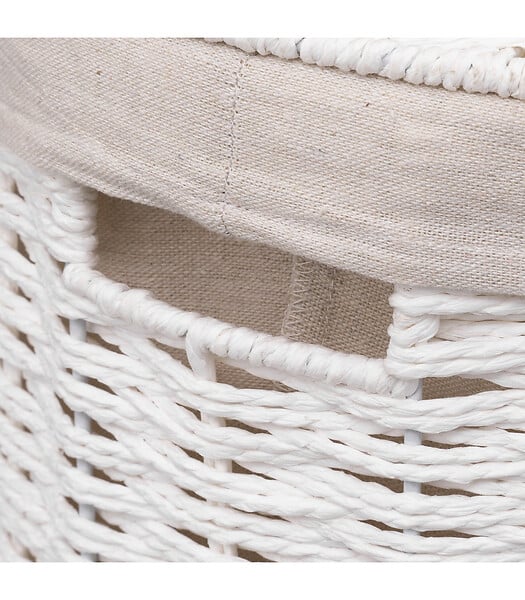 5 FIVE SIMPLY SMART - Panier à linge 40L Blanc tressé D 32 x H 58 cm - large