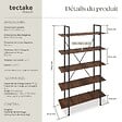 TECTAKE - Etagère bibliothèque GLASGOW style industriel 106 x 34,5 x 179,5 cm Bois foncé industriel, rustique - vignette