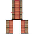 ID MARKET - Bibliothèque coulissante ALPHONSE 5 niveaux 15 niches bois et noir - vignette