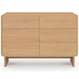 ID MARKET - Commode 6 tiroirs CAPUCINE 110 cm façon hêtre design arrondi - vignette